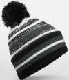 BB474R B474R Beechfield Multi-Sport Fan Beanie Black / Graphite Grey / White colour image